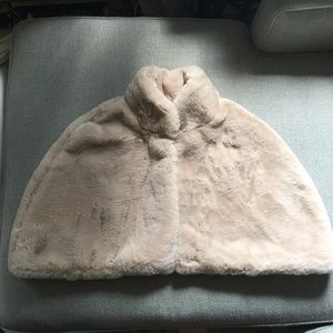 Cream Faux Fur Capelet